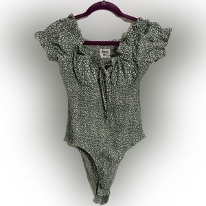 Princess Polly Green Patterned Bodysuit